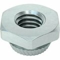 Bsc Preferred Zinc-Plated Steel Press-Fit Nut for Sheet Metal M3 x .5mm Thread for 2mm Minimum Panel Thick, 10PK 99437A135